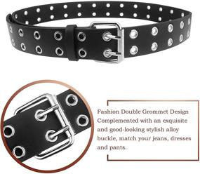 img 3 attached to 📿 Udekit Women's Leather Double Grommet Belt Accessory for Enhanced Styling