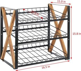 img 3 attached to 📦 Black 3-Tier Stackable Can Rack Organizer for Storing 36 Cans - Wood Holder for Canned Pantry Kitchen Cabinet or Countertop - Can Storage Dispenser