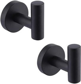 img 4 attached to KES Bathroom Towel Hook Robe Hook Shower Kitchen Wall Hanging Hooks - No Drill Wall Mount, Durable SUS 304 Stainless Steel, Matt Black (2 Pack) - A2164DG-BK-P2