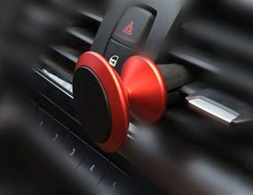 img 3 attached to 🚗 Red Magnetic Car Mount with 360° Rotation, Radar Shape Design, Aluminum Alloy Air Vent Cell Phone Holder Car Cradle Mount for Cell Phones and Mini Tablets