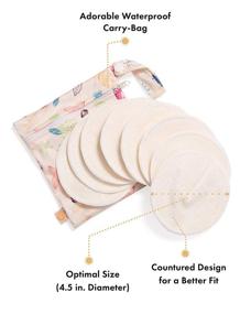 img 2 attached to 🤱 Organic Washable Breast Pads 8 Pack: Reusable Nursing Pads for Breastfeeding, Convenient Carry Bag Included
