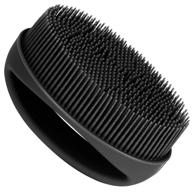 🧼 heeta soft silicone body scrubber - gentle exfoliating bath cleansing brush for men, women, and kids - suitable for all skin types (black) logo