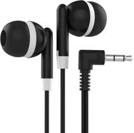 🎧 maeline bulk earbuds - 10 pack - black: affordable 3.5 mm headphone plug logo