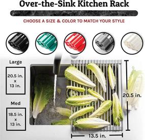 img 2 attached to 🧽 Bellemain Over-The-Sink Roll-Up Dish Drying Rack: Versatile Grey Medium Kitchen Sink Accessory for Drying, Draining, and More