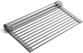 img 4 attached to 🧽 Bellemain Over-The-Sink Roll-Up Dish Drying Rack: Versatile Grey Medium Kitchen Sink Accessory for Drying, Draining, and More