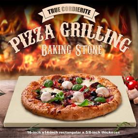 img 1 attached to 🍕 Cook N Home Rectangular Pizza Grilling and Baking Stone, 16x14-inch, 5/8-inch Thick, Cream