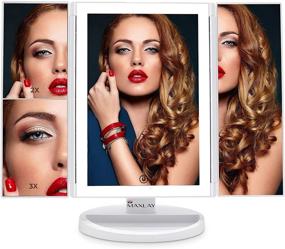 img 4 attached to Portable Makeup Vanity Mirror with 72 LED Lights, Touch Screen, and 3X Magnification - 3 Color Lighting Modes and 180° Rotation