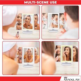 img 3 attached to Portable Makeup Vanity Mirror with 72 LED Lights, Touch Screen, and 3X Magnification - 3 Color Lighting Modes and 180° Rotation