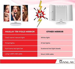 img 1 attached to Portable Makeup Vanity Mirror with 72 LED Lights, Touch Screen, and 3X Magnification - 3 Color Lighting Modes and 180° Rotation