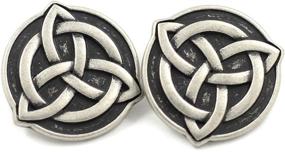 img 1 attached to Set of 10 Celtic Trinity Knot Metal Shank Buttons - 22mm (7/8 inch) in Antique Silver