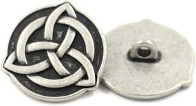 img 2 attached to Set of 10 Celtic Trinity Knot Metal Shank Buttons - 22mm (7/8 inch) in Antique Silver