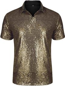 img 4 attached to 🍾 URRU Shirts Nightclub Metallic Champagne: High-Fashion Men's Clothing for Glamorous Nights