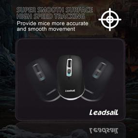 img 3 attached to LeadsaiL Шитый водонепроницаемый премиум-текстурированный коврик для мыши - 10,6×8,3×0,1