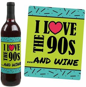 img 2 attached to 🍷 Retro Charm: 1990s Wine Party Decorations - Set of 4 Bottle Label Stickers