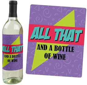 img 3 attached to 🍷 Retro Charm: 1990s Wine Party Decorations - Set of 4 Bottle Label Stickers