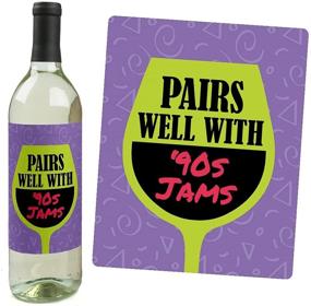 img 1 attached to 🍷 Retro Charm: 1990s Wine Party Decorations - Set of 4 Bottle Label Stickers