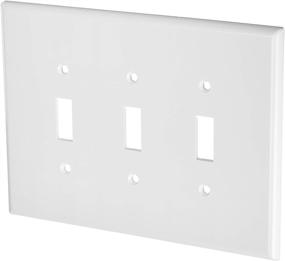 img 1 attached to 🔲 Leviton 3-Gang Toggle Device Switch Wallplate, Oversized, White, Thermoset Material, Device Mounted