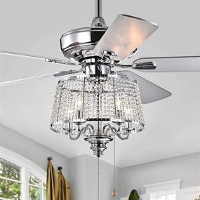 img 2 attached to 💎 Stylish 52" Crystal Ceiling Fan with Lights, Chrome Finish, 5 Reversible Blades, Silent Motor - Perfect for Indoor, Living Room, and Decoration