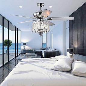 img 3 attached to 💎 Stylish 52" Crystal Ceiling Fan with Lights, Chrome Finish, 5 Reversible Blades, Silent Motor - Perfect for Indoor, Living Room, and Decoration