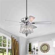 💎 stylish 52" crystal ceiling fan with lights, chrome finish, 5 reversible blades, silent motor - perfect for indoor, living room, and decoration логотип