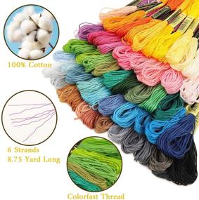 img 3 attached to 🌈 Rainbow Embroidery Floss Kit: 100 Skeins for Friendship Bracelets, Cross Stitch, DIY Sewing