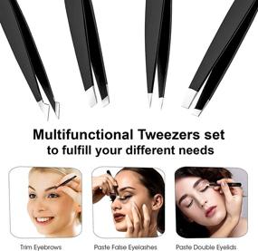 img 3 attached to Tweezers Eyebrows Multifunctional Professional Precision