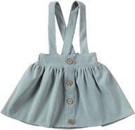 👗 mubineo corduroy ruffle suspender skirt: chic & comfy toddler girl overall skirts logo