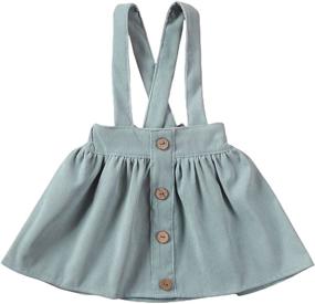 img 4 attached to 👗 Mubineo Corduroy Ruffle Suspender Skirt: Chic & Comfy Toddler Girl Overall Skirts