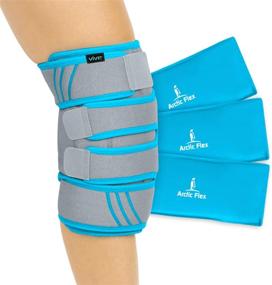 img 4 attached to ❄️ Vive Knee Ice Pack Wrap - Gel Compression Brace for Cold/Hot Therapy - Arthritis Pain Relief, Tendonitis Support, ACL, Athletic Injury Recovery and Surgery - Meniscus, Patella, Osteoarthritis, Women, Men, Running