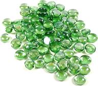 🔹 green wgv flat marbles, pebbles, glass gems: 5 pounds, approx 500 pcs - vase fillers, party table scatter, wedding decoration, landscaping, aquarium decor, crystal rocks логотип