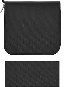 img 1 attached to 📸 SD Card Case - Stores 88x SD, SDHC, Micro SD, Mini SD & 4X CF - Holder with 88 Slots (8 Pages) - Storage & Travel Friendly - Includes Microfiber Cleaning Cloth, Carabiner, Labels (Black)