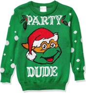 🎄 nickelodeon boys' festive ugly christmas sweater: perfect holiday attire for kids! logo
