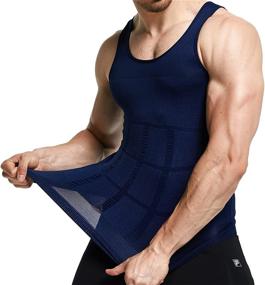 img 3 attached to 👕 GKVK Men's Slimming Body Shaper Vest Shirt for Abs and Abdomen Slimming