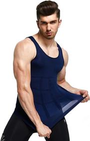 img 2 attached to 👕 GKVK Men's Slimming Body Shaper Vest Shirt for Abs and Abdomen Slimming