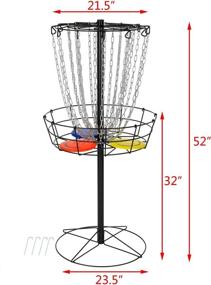 img 3 attached to 👑 CROWN ME Disc Golf Basket Target with 3 Discs: Portable Metal Golf Goals Baskets with 24-Chain Design