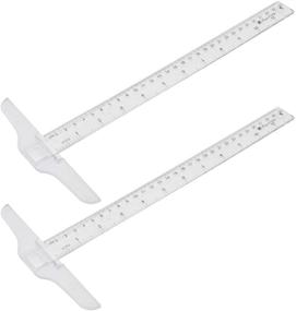 img 4 attached to 📏 Transparent T-Ruler 30cm/ 12 Inch for Drafting & Art Framing - Kyuionty 2Pcs Junior T-Square Plastic