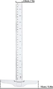 img 2 attached to 📏 Transparent T-Ruler 30cm/ 12 Inch for Drafting & Art Framing - Kyuionty 2Pcs Junior T-Square Plastic