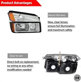 img 3 attached to 2002-2006 Chevy Avalanche 1500 2500 Replacement Headlights Assembly GCVAL02-A4 with Chrome Housing and Clear Lens - Driver & Passenger Side