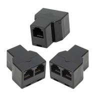 telephone splitter connector separator 3pack，black logo