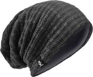 🧢 vecry men's slouchy beanie knit crochet rasta cap for all-season use logo