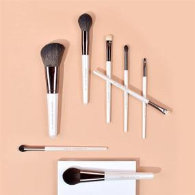 img 2 attached to 11Pcs Premium Synthetic Hair Makeup Brush 💄 Set with Portable Bag - SIXPLUS Pearly White Brushes