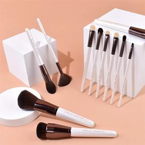 img 1 attached to 11Pcs Premium Synthetic Hair Makeup Brush 💄 Set with Portable Bag - SIXPLUS Pearly White Brushes