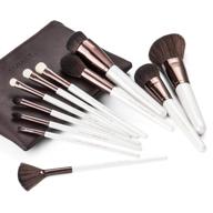 11pcs premium synthetic hair makeup brush 💄 set with portable bag - sixplus pearly white brushes logo