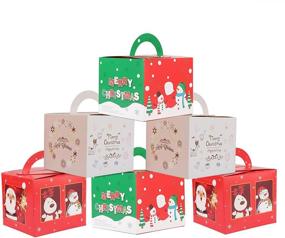 img 4 attached to 🎁 Umirokin Christmas Candy Boxes: 24-Piece Packaging with Handle and Festive 3 Color Printing