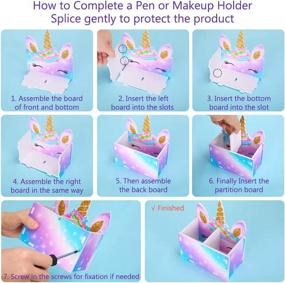 img 3 attached to 🦄 ICOSY Unicorn Pencil & Pencil Holder for Kids Girls - Desk Organizer & Makeup Brush Holder - Unicorn Desk Supplies Storage - Ideal Unicorn Gift for Girls