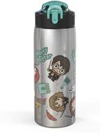 🧙 zak designs 27oz harry potter stainless steel water bottle with flip-up straw spout and locking cover, durable cup for sports or travel (27oz, harry potter) logo