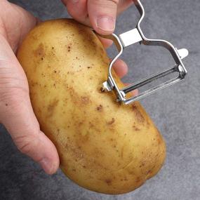 img 2 attached to Versatile Kitchen Stainless Steel Vegetable Peeler for Potatoes, Fruits & Vegetables