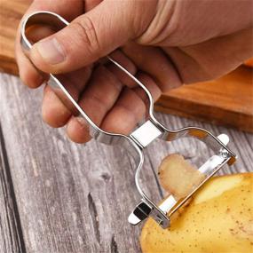 img 3 attached to Versatile Kitchen Stainless Steel Vegetable Peeler for Potatoes, Fruits & Vegetables