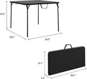 img 2 attached to 🏷️ COSCO XL 38.5-inch Fold-in-Half Card Table with Handle - Black, Indoor and Outdoor, Portable, Wheelchair Accessible, Camping, Tailgating, and Crafting Folding Table