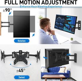 img 3 attached to 📺 Enhance Your Viewing Experience with MOUNTUP Full Motion TV Monitor Wall Mount - Perfect for 14-40 Inch LED LCD Flat Screen TVs/Monitors, Swivels, Tilts, and Articulating Arms - VESA 200x200mm up to 33lbs, MU0029